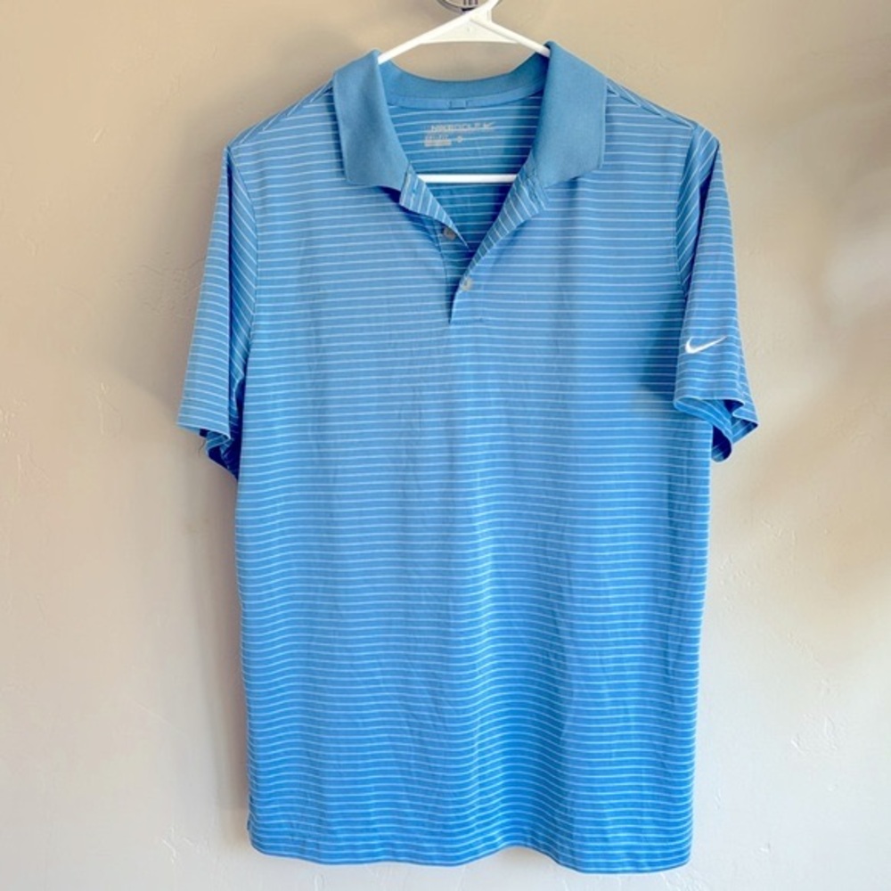 Nike Blue & White Striped Boys' Polo Shirt
